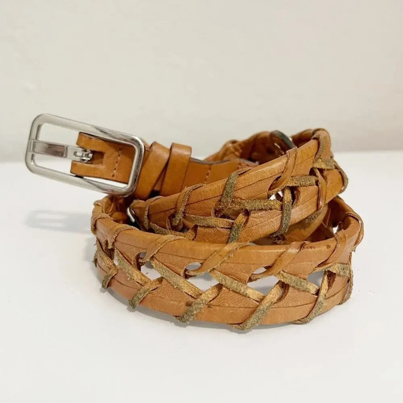 3.1 PHILLIP LIM Braided Leather Belt in Tan